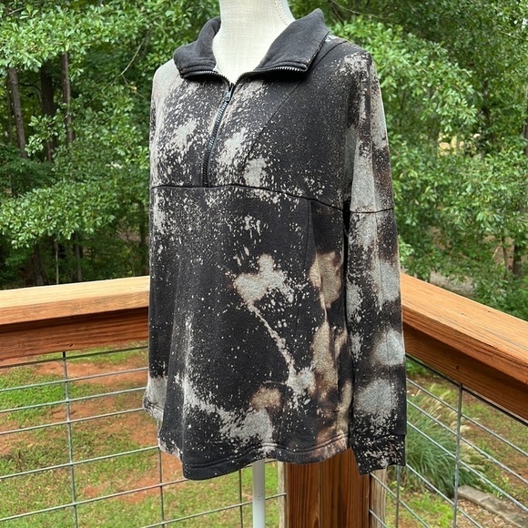 Custom Bleach Dyed Victoria’s Secret PINK Pullover 1/4 Sweater Women M Big Logo - Picture 10 of 10